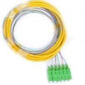 FIB Distribution Pigtail 6 Fiber Singlemode SC/APC Green Boots 3 Meters