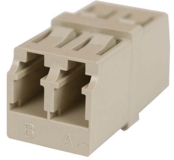 FIB LC MM Duplex Adapter Beige No Flange LC Square (100pk)  FIB LC MM Duplex Adapter Beige No Flange LC Square (100pk)
