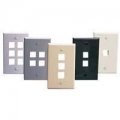 Leviton Gray Single Gang 1 port Wall Plate W/Label Window Leviton Gray Single Gang 1 port Wall Plate W/Label Window