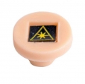 FIB Dust Cap Mating Sleeve Adapter FC with Warning Label Beige Round Head - 100 Pack