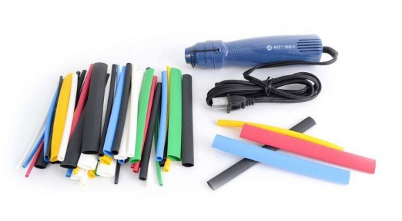 Portable Heat Gun Kit with Variety Pack Shrink Tubes