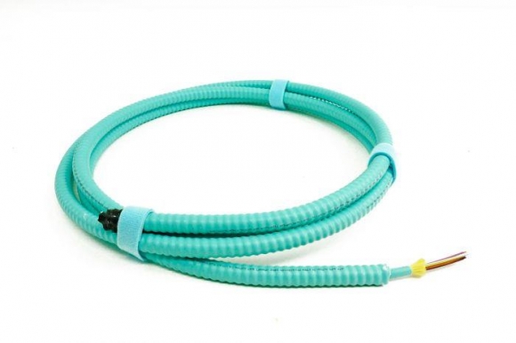 TLC 24 Fiber, 50/125um MM ClearCurve OM4, Distribution Fiber Optic Cable with Aluminum Interlocking Armor, Plenum, Aqua  TLC 24 Fiber, 50/125um MM ClearCurve OM4, Distribution Fiber Optic Cable with Aluminum Interlocking Armor, Plenum, Aqua