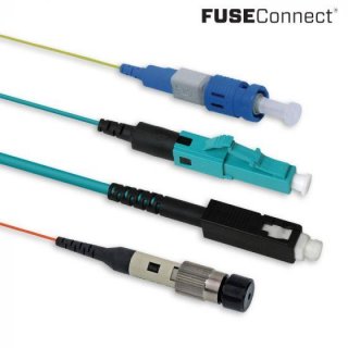 AFL Splice-On Connector LC PC Multimode FuseConnect 50um 10Gig 2mm Aqua 6 Pack