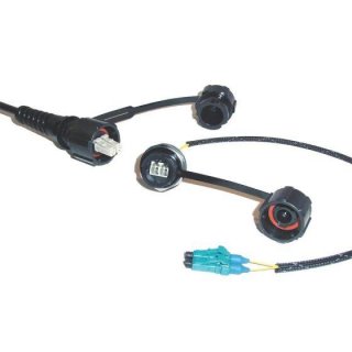 FIB Blue ODVA LC MM In-Line Adapter with Dust Cap  FIB Blue ODVA LC MM In-Line Adapter with Dust Cap