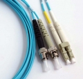 FIB Fiber Optic Patch Cable, LC PC to ST PC, 3 meters, 1.6mm Duplex MM ClearCurveOM3 Fiber
