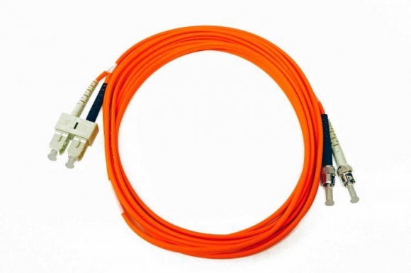 FIB Fiber Optic Patch Cable, ST PC to SC PC, 5 meters, 3mm Duplex MM Infinicor 300 Fiber