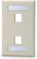 SIGNAMAX Keystone Faceplate 2 Port Single Gang with Labeling Windows