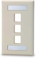 SIGNAMAX Keystone Faceplate 3 Port Single Gang with Labeling Windows