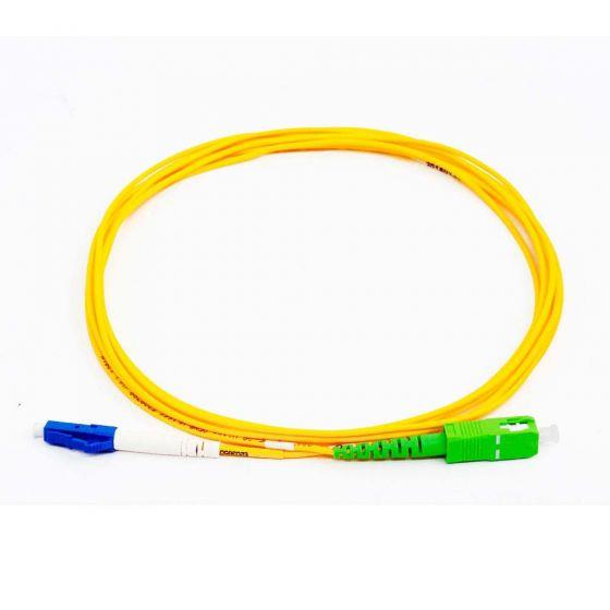 FIB Fiber Optic Patch Cable, SC to LC APC-UPC, 10 meters, 1.6mm Simplex SM SMF-28 Ultra Fiber  FIB Fiber Optic Patch Cable, SC to LC APC-UPC, 10 meters, 1.6mm Simplex SM SMF-28 Ultra Fiber