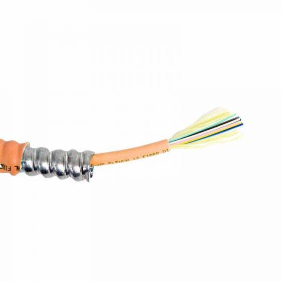 TLC 12 Fiber, 62.5/125um MM Infinicor 300, Distribution Fiber Optic Cable with Aluminum Interlocking Armor, Plenum, Orange  TLC 12 Fiber, 62.5/125um MM Infinicor 300, Distribution Fiber Optic Cable with Aluminum Interlocking Armor, Plenum, Orange