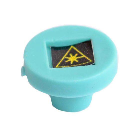 FIB Dust Cap Mating Sleeve Adapter FC with Warning Label Aqua Round Head - 100 Pack FIB Dust Cap Mating Sleeve Adapter FC with Warning Label Aqua Round Head - 100 Pack