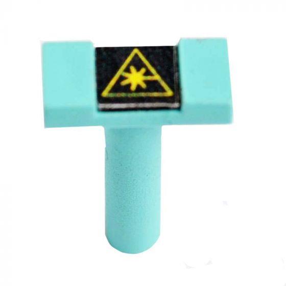 FIB Dust Cap Mating Sleeve Adapter LC with Warning Label Aqua Square Head - 100 Pack FIB Dust Cap Mating Sleeve Adapter LC with Warning Label Aqua Square Head - 100 Pack