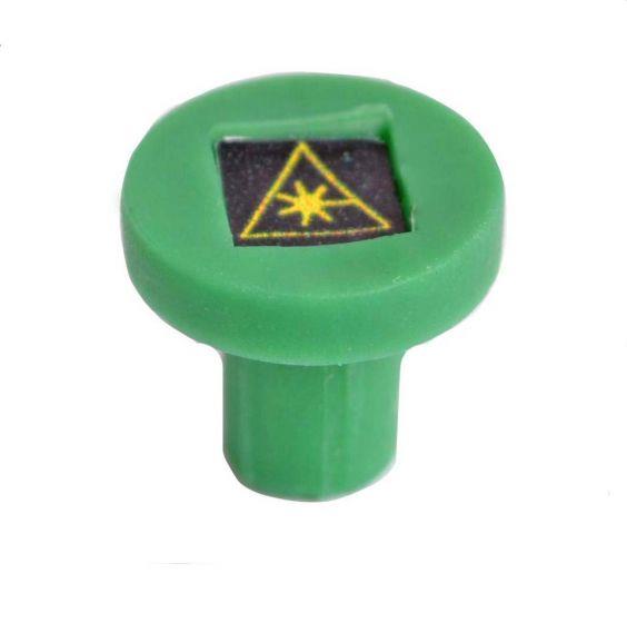 FIB Dust Cap Mating Sleeve Adapter ST with Warning Label Green Round Head - 100 Pack  FIB Dust Cap Mating Sleeve Adapter ST with Warning Label Green Round Head - 100 Pack