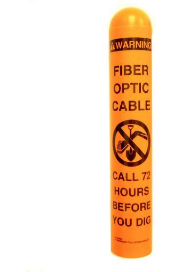 Fiber Optic Warning Domed Marker Post, 3" x 6', Black on Orange  Fiber Optic Warning Domed Marker Post, 3" x 6', Black on Orange