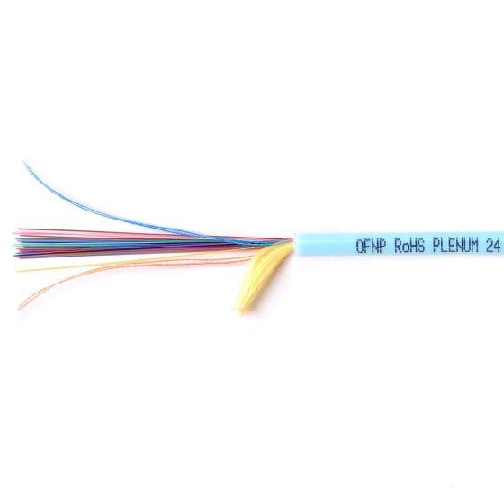 TLC 24 Fiber MM 50um OM3 High Density Fiber Optic Cable Plenum Aqua 2.95mm OD  TLC 24 Fiber MM 50um OM3 High Density Fiber Optic Cable Plenum Aqua 2.95mm OD