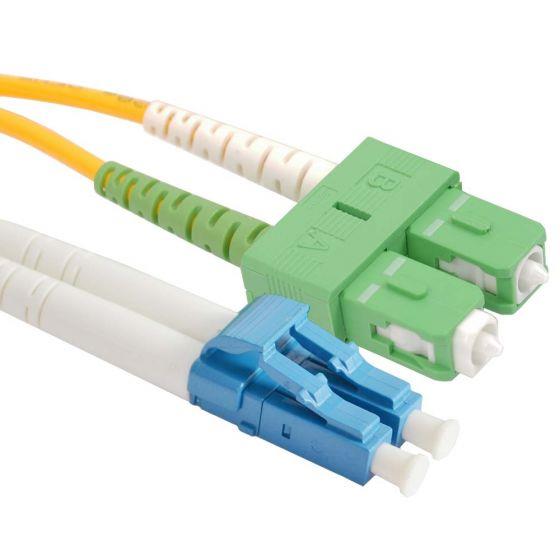 FIB Fiber Optic Cable Duplex 3mm SM 9/125 Ultra SC/APC-LC/UPC-2 Meters  FIB Fiber Optic Cable Duplex 3mm SM 9/125 Ultra SC/APC-LC/UPC-2 Meters