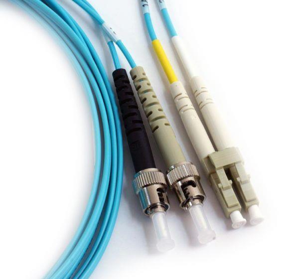 FIB Fiber Optic Patch Cable, LC PC to ST PC, 2 meters, 1.6mm Duplex MM ClearCurveOM3 Fiber FIB Fiber Optic Patch Cable, LC PC to ST PC, 2 meters, 1.6mm Duplex MM ClearCurveOM3 Fiber