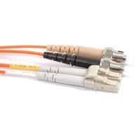 FIB Fiber Optic Patch Cable, ST PC to LC PC, 10 meters, 1.6mm Duplex MM ClearCurveOM2 Fiber